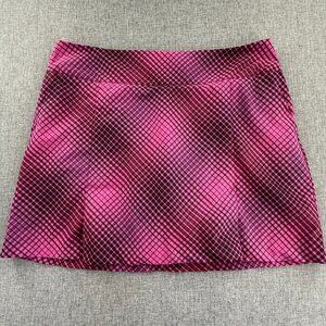 Nike GOLF Skort‎ Dri Fit Pink Black Size 16 Zipper Closure lined Pockets
